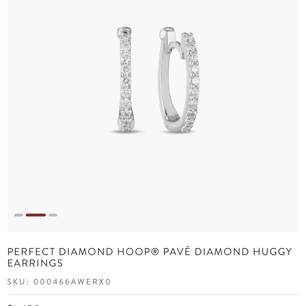 Roberto Coin Sparkling White Gold Hoop Earrings